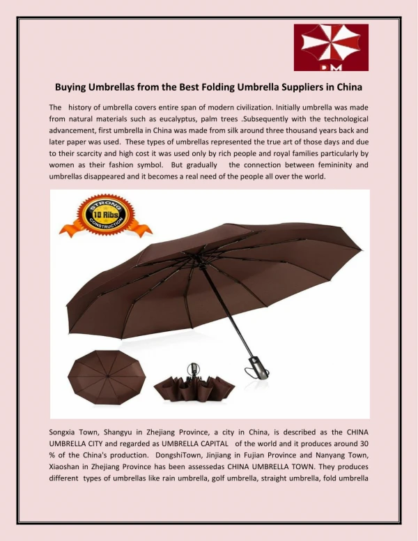 Buying Umbrellas from the Best Folding Umbrella Suppliers in China