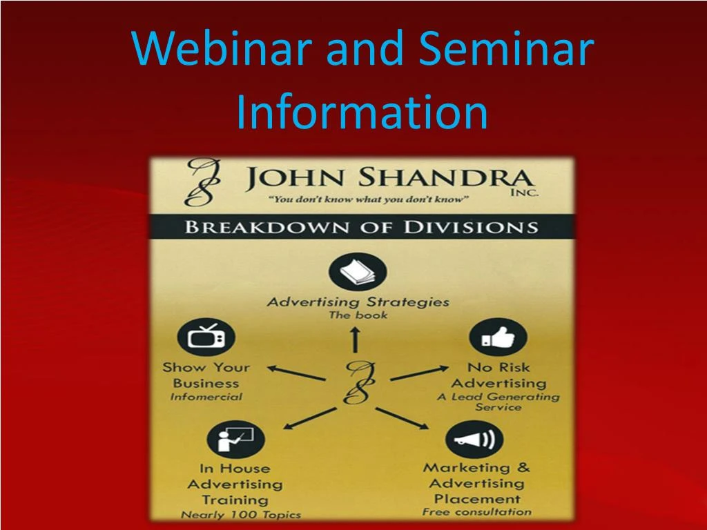 webinar and seminar information