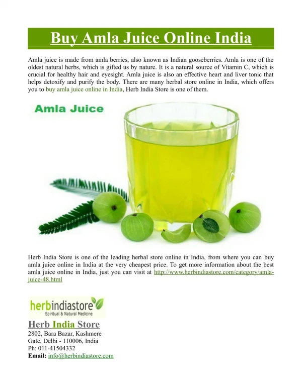 Buy Amla Juice Online India