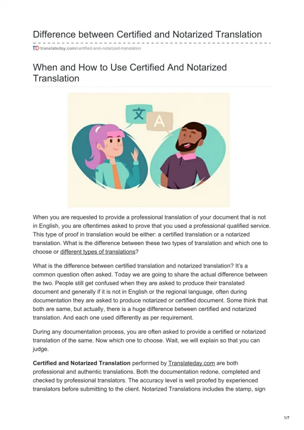 When and How to Use Certified And Notarized Translation
