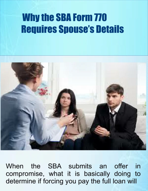 Why the SBA Form 770 Requires Spouseâ€™s Details