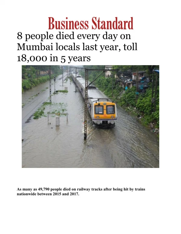 8 people died every day on Mumbai locals last year, toll 18,000 in 5 years 