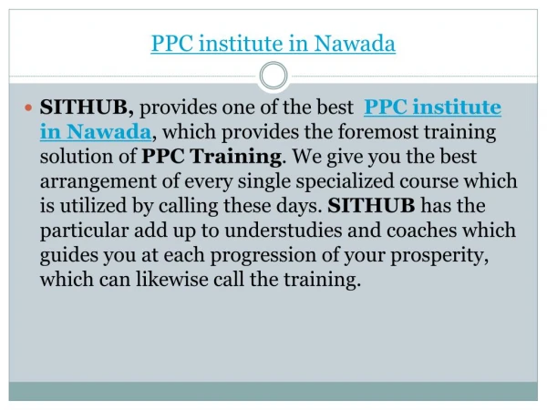 PPC institute in nawada