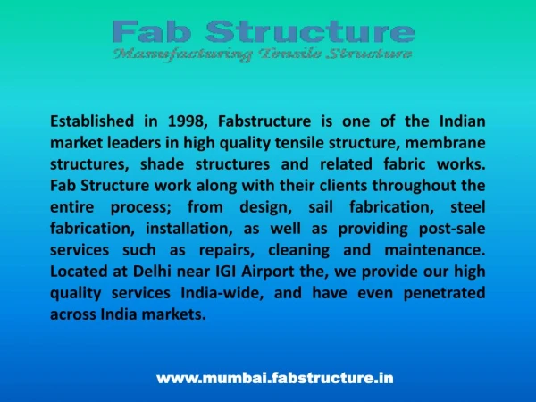 Tensile Structure in Mumbai | Tensile Fabric Structure Manufacturer