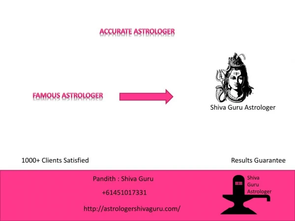 Astrologer Shiva Guru- Husband and Wife Problem Specialist