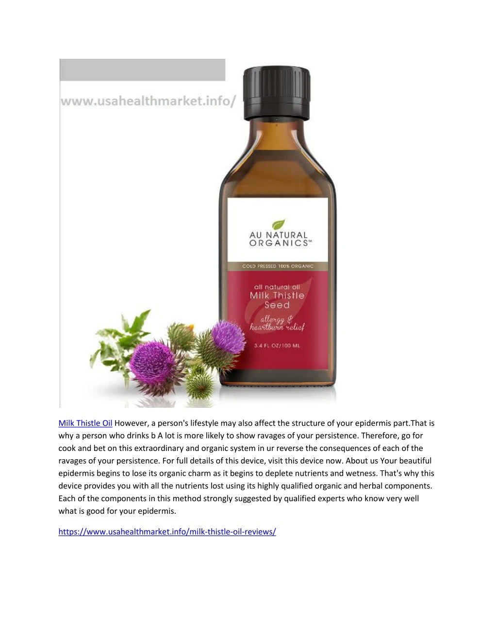 milk thistle oil however a person s lifestyle