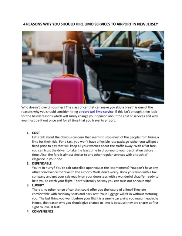 Reason why you should hire limo service