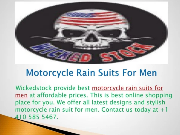 Motorcycle Rain Suits For Men