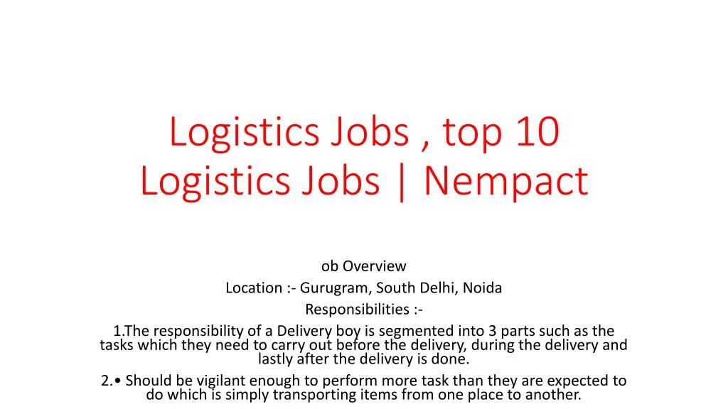 logistics jobs top 10 logistics jobs nempact