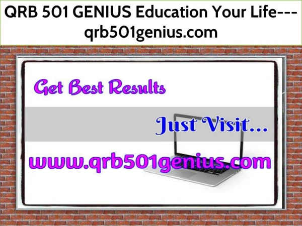 QRB 501 GENIUS Education Your Life--- qrb501genius.com