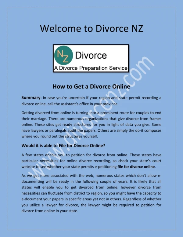 Easiest Way to Get a Divorce at divorcenz