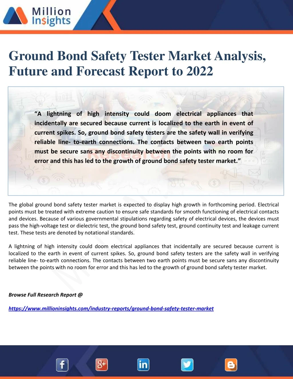 ground bond safety tester market analysis future
