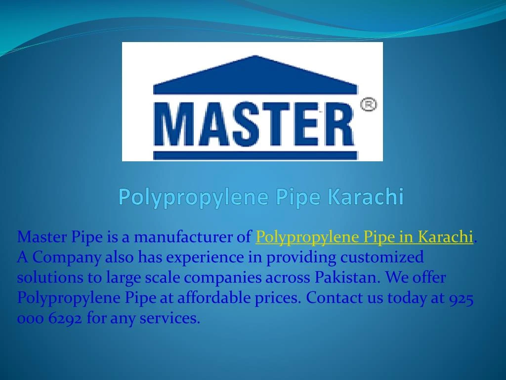 polypropylene pipe karachi