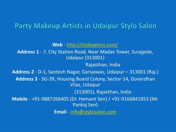 Party Makeup Artists in Udaipur Stylo Salon