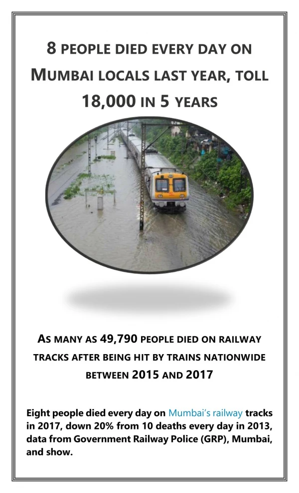8 people died every day on Mumbai locals last year, toll 18,000 in 5 years