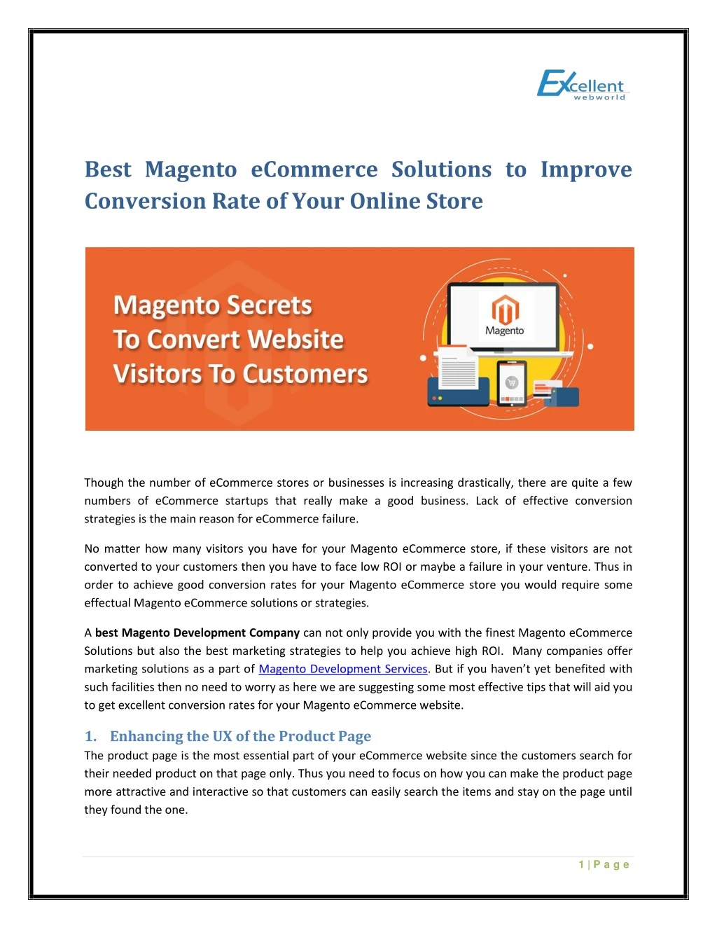 best magento ecommerce solutions to improve