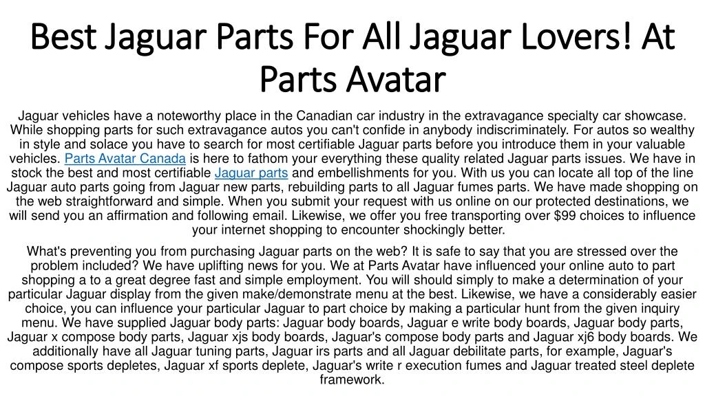 best jaguar parts for all jaguar lovers at parts avatar