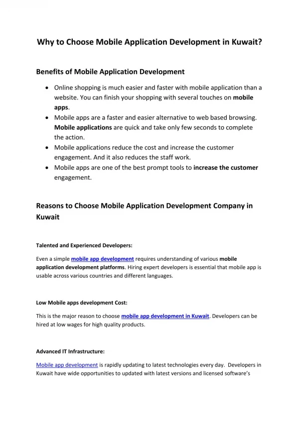 Tips to choose mobile application development in kuwait