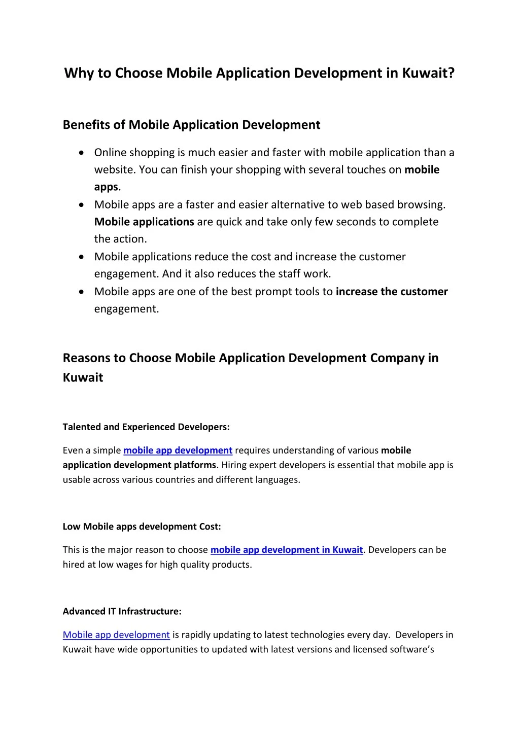 why to choose mobile application development