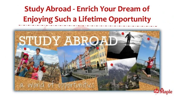 Study Abroad - Enrich Your Dream of Enjoying Such a Lifetime Opportunity