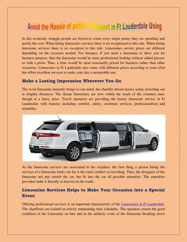 Limos of Miami â€“ Providing Classic Antique Cars for Rent at Affordable Price