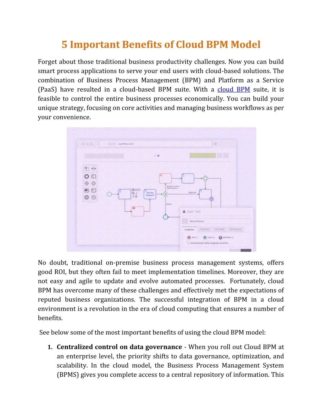 5 important benefits of cloud bpm model