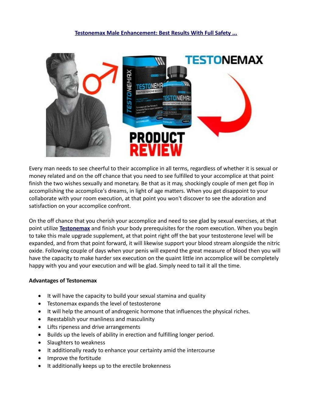 testonemax male enhancement best results with