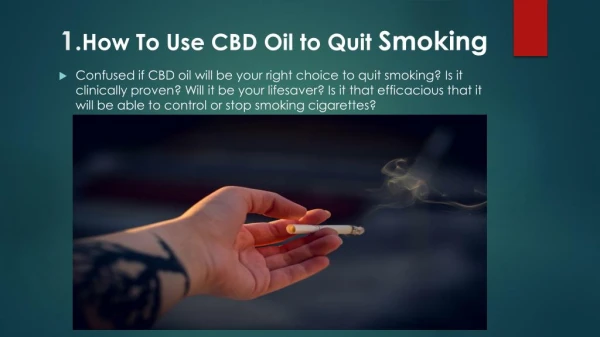 How to use CBD oil to quit smoking