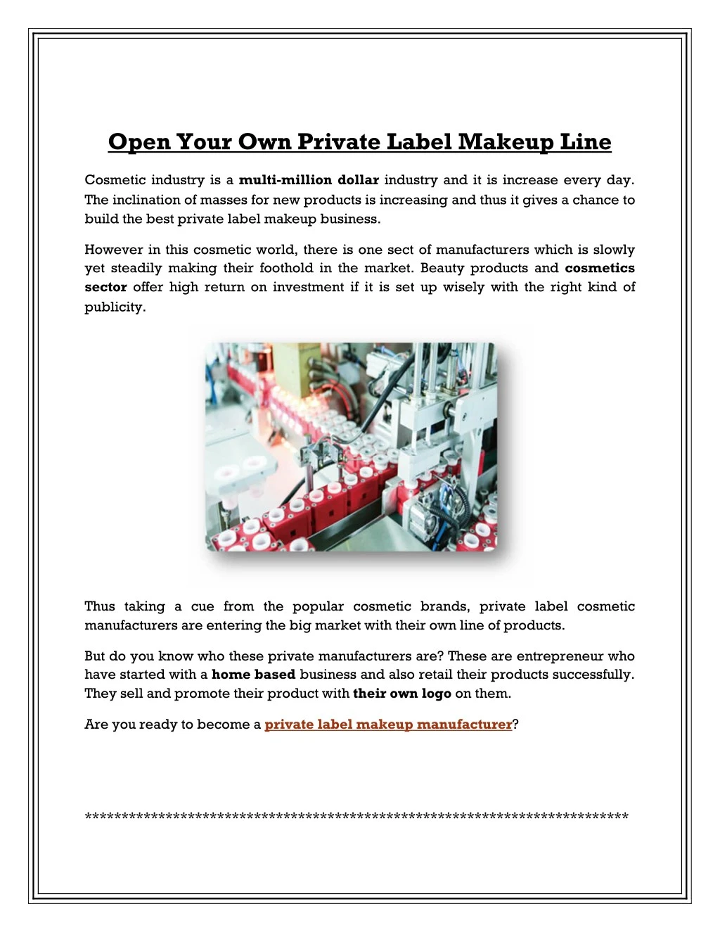 open your own private label makeup line