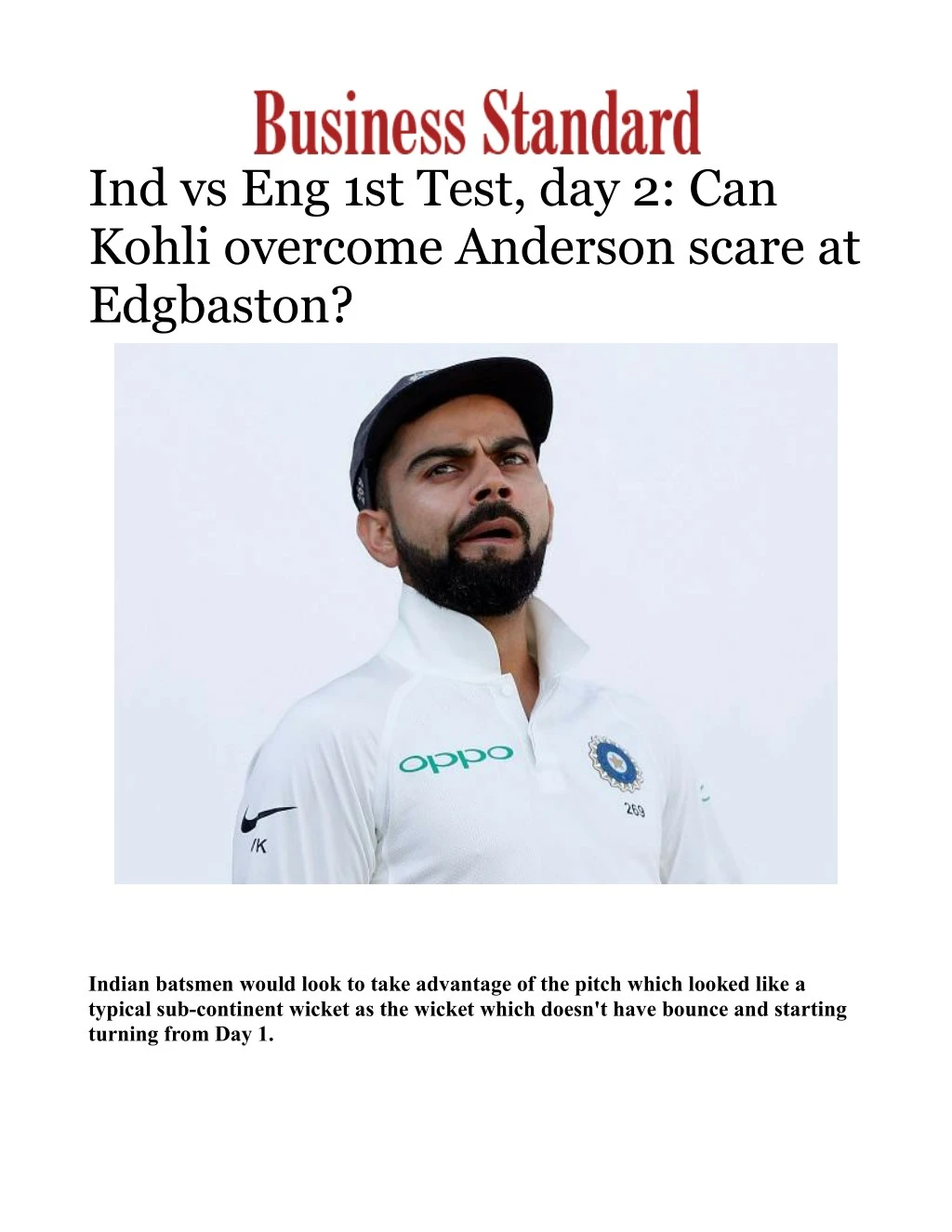 ind vs eng 1st test day 2 can kohli overcome