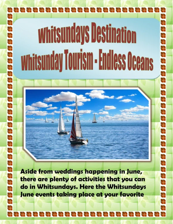 Whitsundays Destination | Whitsunday Tourism - Endless Oceans