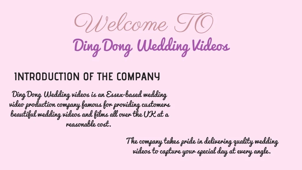welcome to ding dong wedding videos