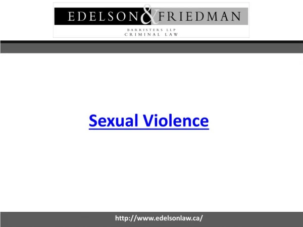 Sexual Violence - Edelsonlaw.ca