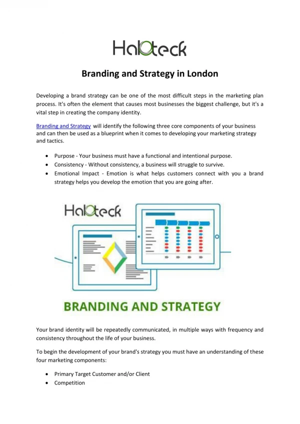 Branding and Strategy in London