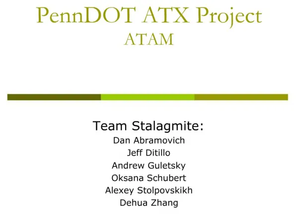 PennDOT ATX Project ATAM