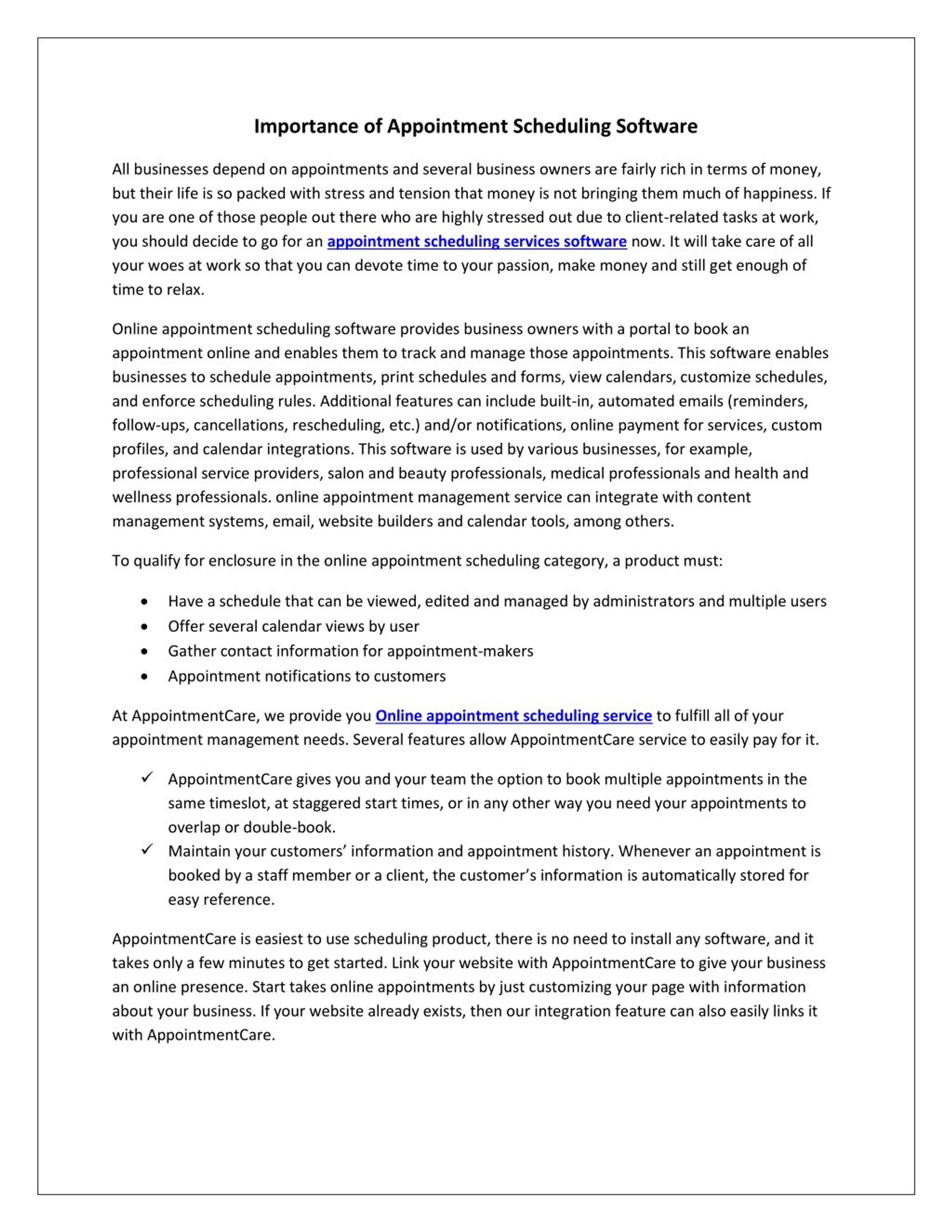 PPT - Importance of Appointment Scheduling Software PowerPoint ...