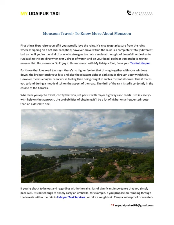 Monsoon Travel- To Know More About Monsoon