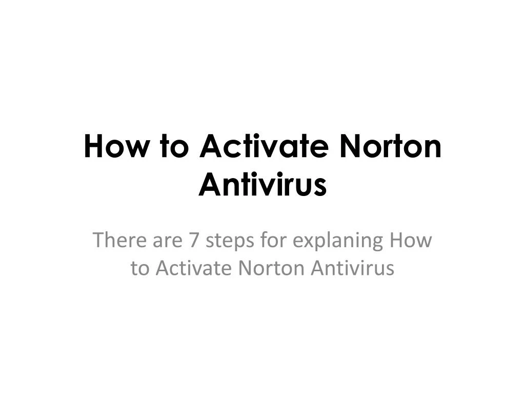 how to activate norton antivirus