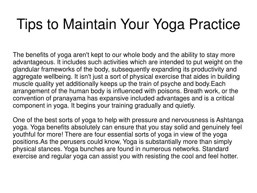 tips to maintain your yoga practice
