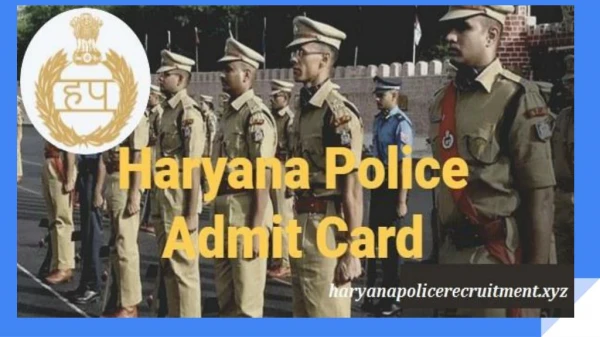 Haryana Police Constable Admit Card 2018