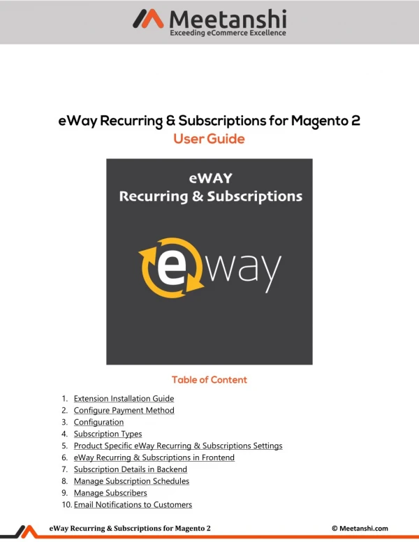 Magento 2 eWay Recurring & Subscriptions