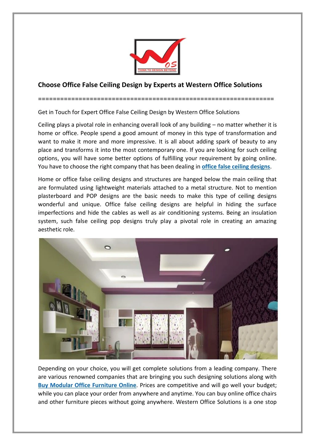choose office false ceiling design by experts
