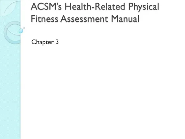 PPT - Health-Related Physical Fitness Testing And Interpretation ...