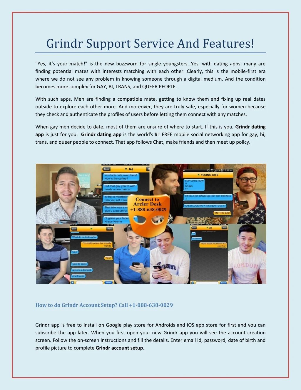 grindr support service and features