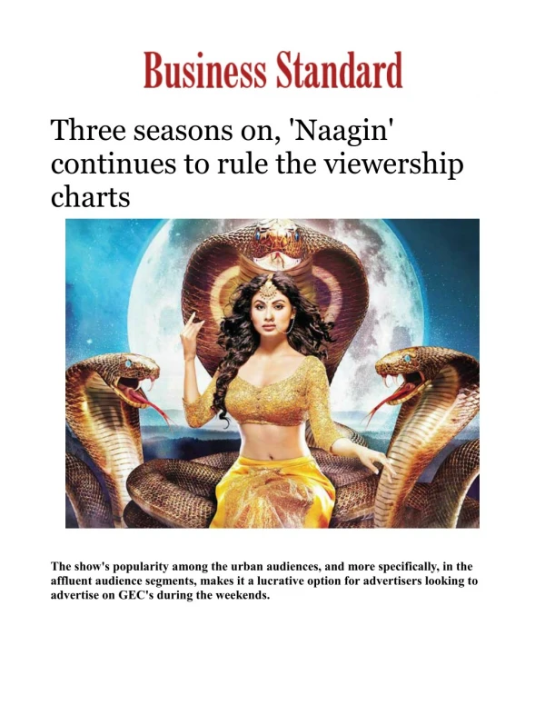 Three seasons on, 'Naagin' continues to rule the viewership charts