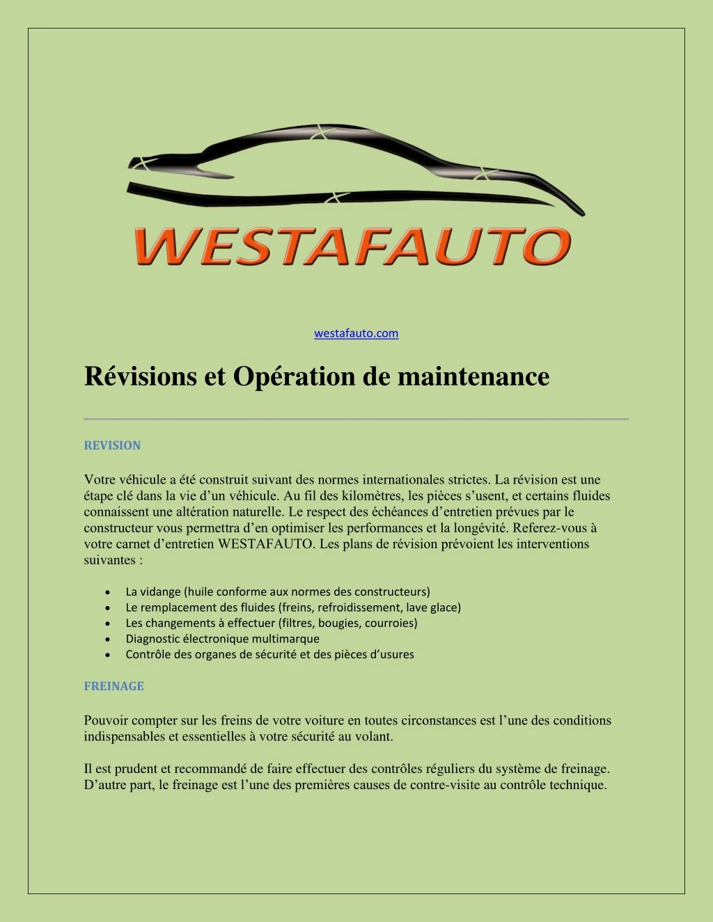 westafauto com