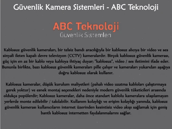 GÃ¼venlik Kamera Sistemleri - ABC Teknoloji
