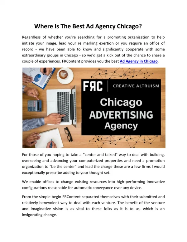 Where Is The Best Ad Agency Chicago?