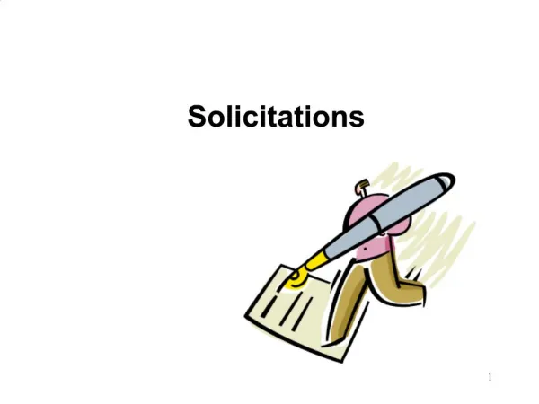 IDENTIFY THE DIFFERENT TYPES OF SOLICITATIONS