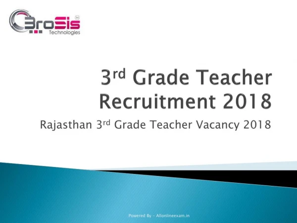 Rajasthan 3rd Grade Teacher Recruitment 2018